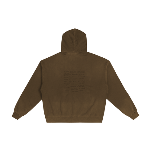 ESPRESSO HAND-FRAYED HOODIE