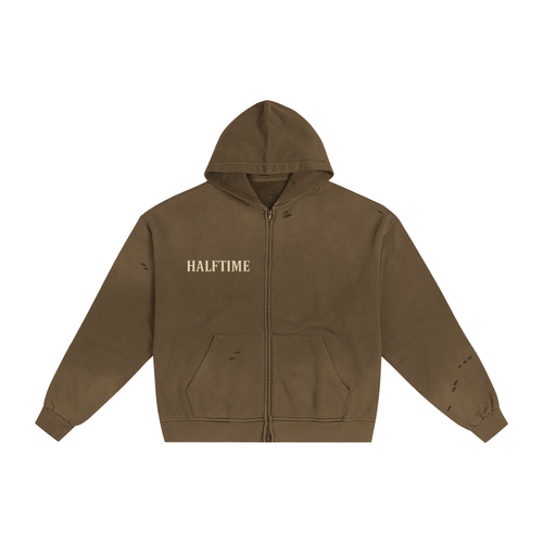ESPRESSO HAND-FRAYED HOODIE